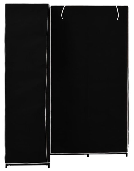 282449 vidaXL Corner Wardrobe Black 130x87x169 cm