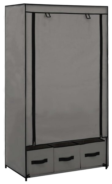 282460 vidaXL Wardrobe Grey 87x49x159 cm Fabric