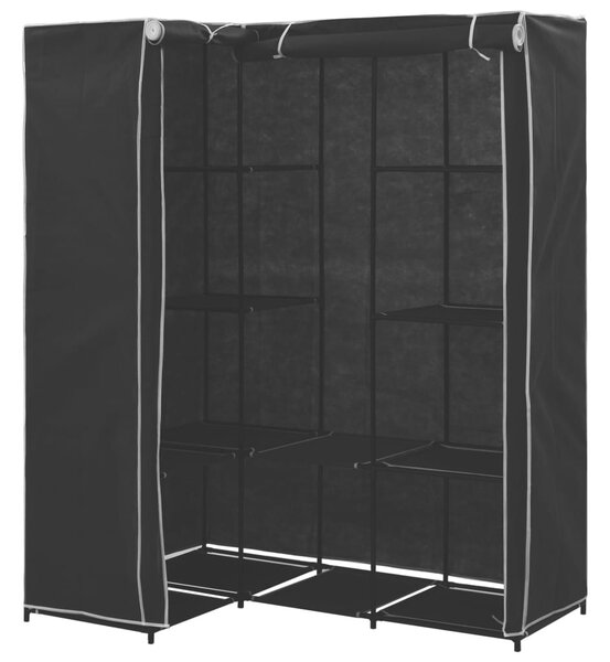 282449 vidaXL Corner Wardrobe Black 130x87x169 cm