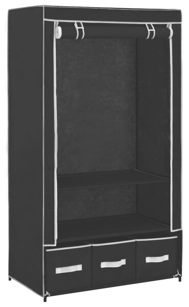 282457 vidaXL Wardrobe Black 87x49x159 cm Fabric