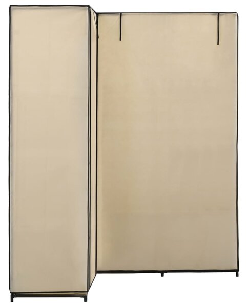 282451 vidaXL Corner Wardrobe Cream 130x87x169 cm