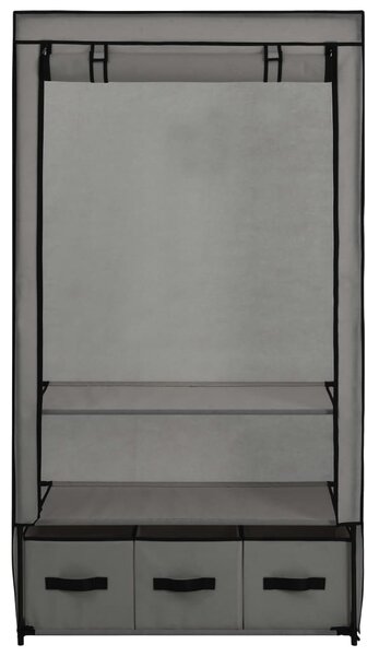 282460 vidaXL Wardrobe Grey 87x49x159 cm Fabric