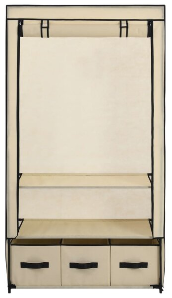 282459 vidaXL Wardrobe Cream 87x49x159 cm Fabric