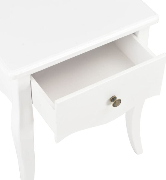 280005 vidaXL Nightstand White 40x30x50 cm Solid Pine Wood