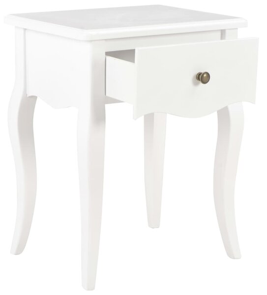 280005 vidaXL Nightstand White 40x30x50 cm Solid Pine Wood