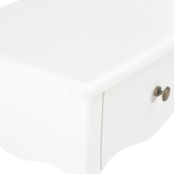 280005 vidaXL Nightstand White 40x30x50 cm Solid Pine Wood