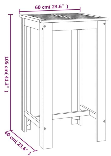 VidaXL Σετ Επίπλων Μπαρ Κήπου 3 Τεμαχίων από Μασίφ Ξύλο Ακακίας