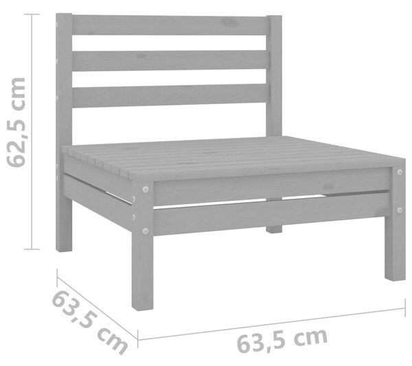 VidaXL Σαλόνι Κήπου Σετ 3 Τεμαχίων Γκρι από Μασίφ Ξύλο Πεύκου