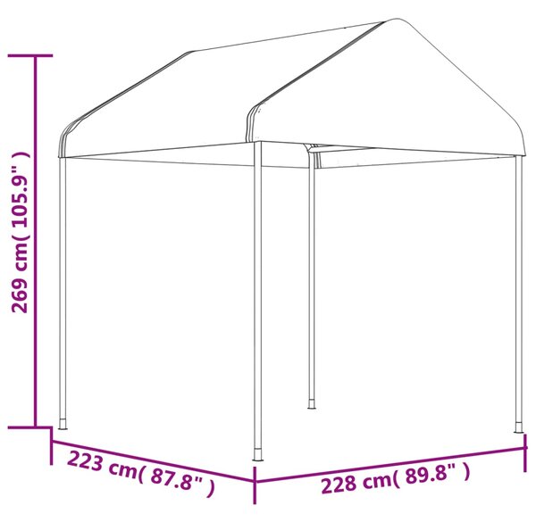 VidaXL Κιόσκι με Τέντα Λευκό 20,07 x 2,28 x 2,69 μ. από Πολυαιθυλένιο