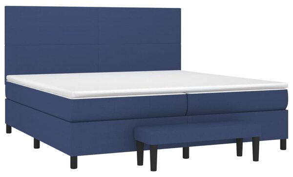 VidaXL Κρεβάτι Boxspring με Στρώμα Μπλε 200x200 εκ. Υφασμάτινο