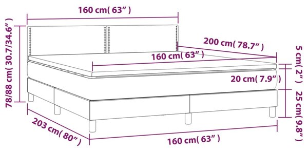 VidaXL Κρεβάτι Boxspring με Στρώμα Κρεμ 160x200εκ. από Συνθετικό Δέρμα