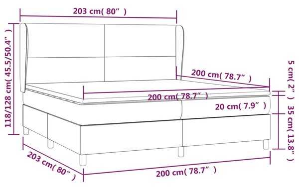 VidaXL Κρεβάτι Boxspring με Στρώμα Σκούρο Καφέ 200x200 εκ. Υφασμάτινο