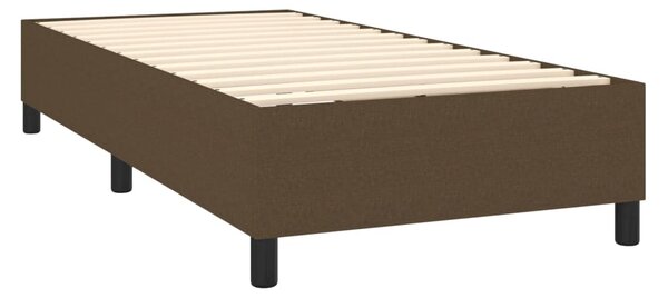 VidaXL Κρεβάτι Boxspring με Στρώμα Σκούρο Καφέ 100x200 εκ. Υφασμάτινο