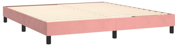 VidaXL Κρεβάτι Boxspring με Στρώμα Ροζ 180x200 εκ. Βελούδινο