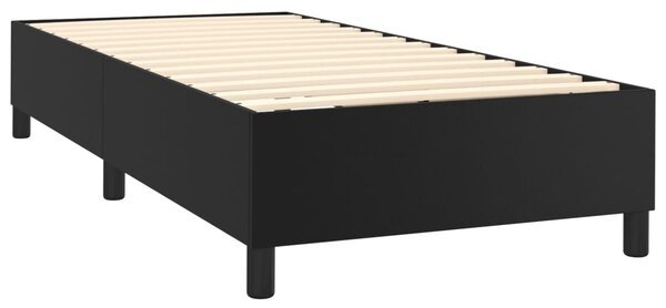 VidaXL Κρεβάτι Boxspring με Στρώμα Μαύρο 80 x 200 εκ. Συνθετικό Δέρμα