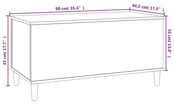 VidaXL Τραπεζάκι Σαλονιού Λευκό 90x44,5x45 εκ. από Επεξεργασμένο Ξύλο