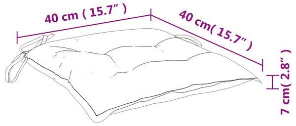 VidaXL Μαξιλάρια Καρέκλας Κήπου 2 τεμ. Μπεζ 40x40x7 εκ. Υφασμάτινα