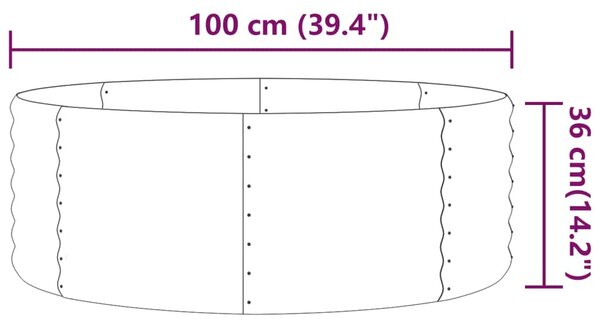 VidaXL Ζαρντινιέρα Γκρι 100x100x36 εκ. Ατσάλι με Ηλεκτρ. Βαφή Πούδρας