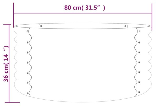 VidaXL Ζαρντινιέρα Γκρι 80x80x36 εκ. Ατσάλι με Ηλεκτρ. Βαφή Πούδρας