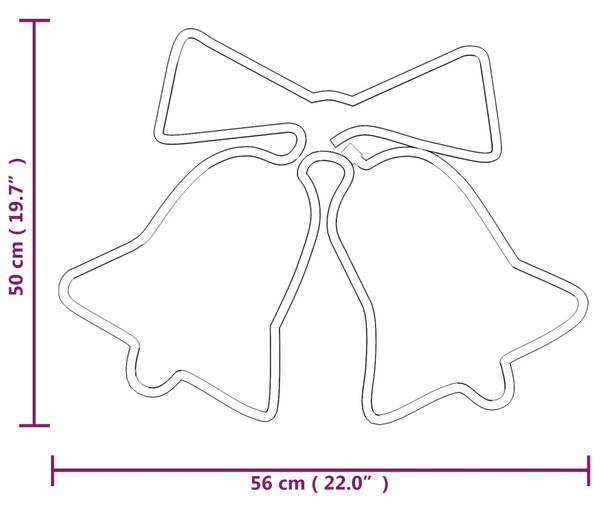 VidaXL Χριστουγεννιάτικη Φιγούρα Καμπάνες με 72 LED 50 x 56 εκ
