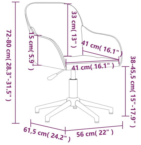 VidaXL Καρέκλα Γραφείου Περιστρεφόμενη Μαύρη Βελούδινη