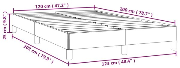 VidaXL Σκελετός Κρεβατιού Χωρίς Στρώμα Σκ. Καφέ 120x200 εκ. Υφασμάτινο