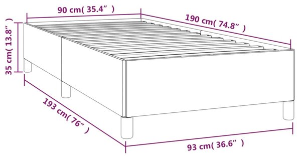 VidaXL Πλαίσιο Κρεβατιού Πράσινο 90x190 εκ. Υφασμάτινο