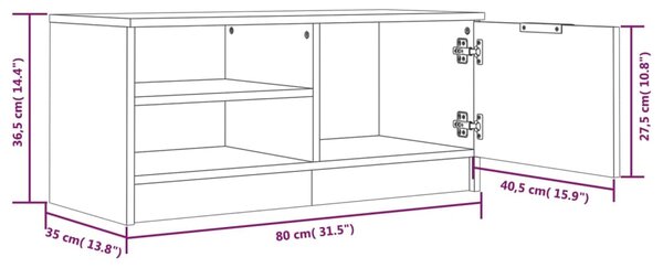 VidaXL Έπιπλα Τηλεόρασης 2 τεμ. Γκρι Σκυρ. 80x35x36,5 εκ. Επεξ. Ξύλο