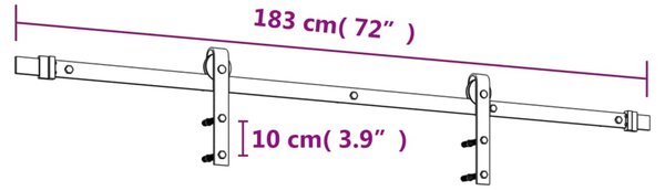 VidaXL Συρόμενη Μεσόπορτα με Μηχανισμό 90 x 210 εκ. Μασίφ Ξύλο Πεύκου