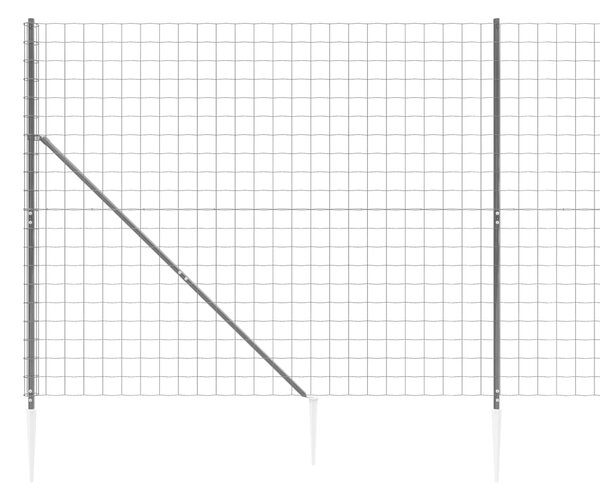 VidaXL Συρματόπλεγμα Περίφραξης Ανθρακί 1,6 x 10 μ. με Καρφωτές Βάσεις