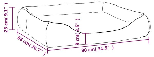 VidaXL Κρεβάτι Σκύλου Σκούρο Μπλε 80 x 68 x 23 εκ. Συνθετικό Δέρμα