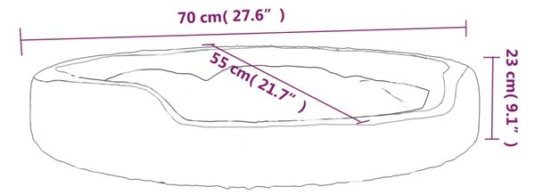 VidaXL Κρεβάτι Σκύλου Καφέ 70 x 55 x 23 εκ. Βελουτέ