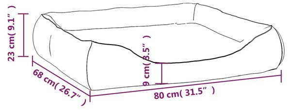 VidaXL Κρεβάτι Σκύλου Μαύρο και Καφέ 80 x 68 x 23 εκ. Συνθετικό Δέρμα