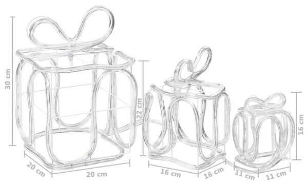 VidaXL Χριστουγεν. Κουτιά Δώρων Φωτιζόμενα Εσωτ./Εξωτ. Χώρου 180 LED