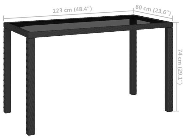 VidaXL Σετ Τραπεζαρίας Εξ. Χώρου 6 τεμ. Μαύρο Συνθ. Ρατάν με Μαξιλάρια