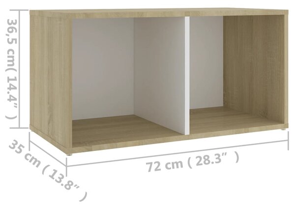 VidaXL Έπιπλο Τηλεόρασης Λευκό/Sonoma Δρυς 72x35x36,5 εκ. Επεξ. Ξύλο