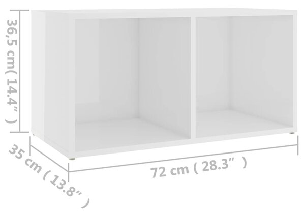 VidaXL Έπιπλο Τηλεόρασης Γυαλιστερό Λευκό 72x35x36,5 εκ. Επεξ. Ξύλο