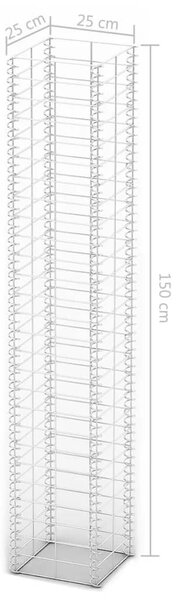 VidaXL Συρματοκιβώτια Σετ 3 τεμ. 25 x 25 x 150 εκ. Γαλβανισμένο Σύρμα