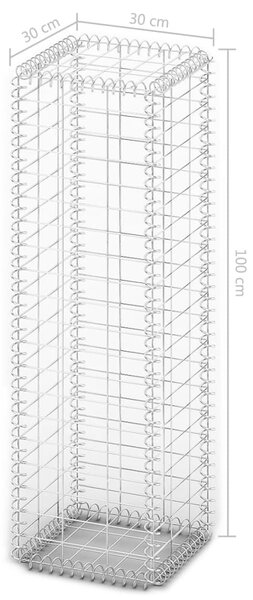 VidaXL Συρματοκιβώτιο 100 x 30 x 30 εκ. Γαλβανισμένο Σύρμα με Καπάκια