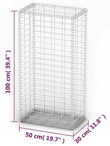 VidaXL Συρματοκιβώτιο 100 x 50 x 30 εκ. Γαλβανισμένο Σύρμα με Καπάκια