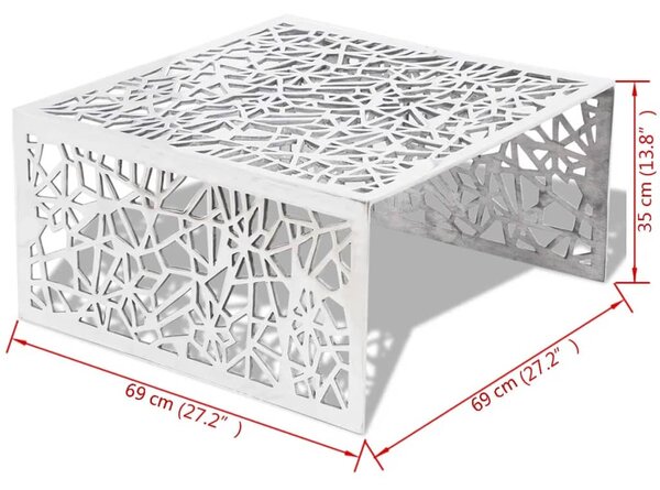 VidaXL Τραπεζάκι Σαλονιού με Γεωμετρικά Σχήματα Ασημί από Αλουμίνιο