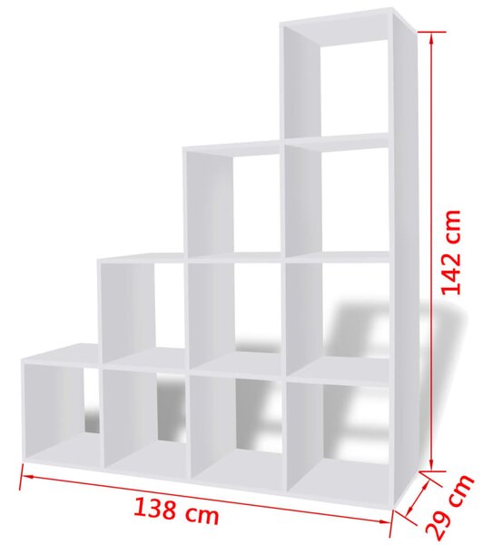 VidaXL Βιβλιοθήκη / Ραφιέρα με Κύβους Λευκή 142 εκ