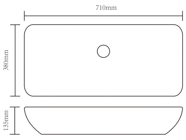 VidaXL Νιπτήρας Ασημί 71 x 38 x 13,5 εκ. Κεραμικός