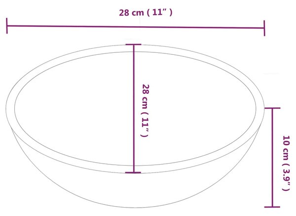 VidaXL Νιπτήρας Λευκός 28 x 28 x 10 εκ. Κεραμικός