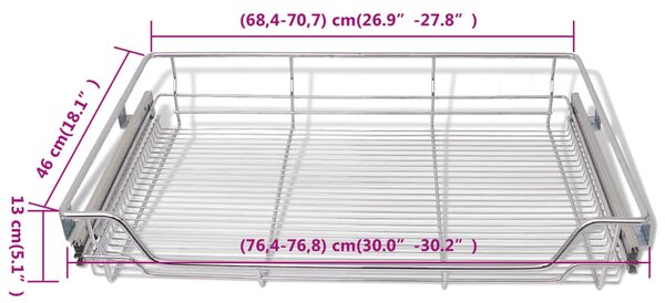 VidaXL Συρτάρια - Καλάθια Συρμάτινα 2 τεμ. Aσημί 800 χιλ