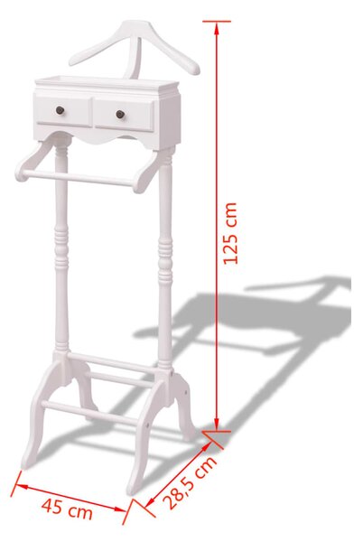 VidaXL Σταντ Ρούχων με Ντουλάπι Λευκό Ξύλινο