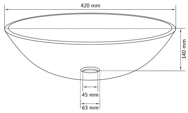 VidaXL Νιπτήρας Διάφανος 42 εκ. από Ψημένο Γυαλί