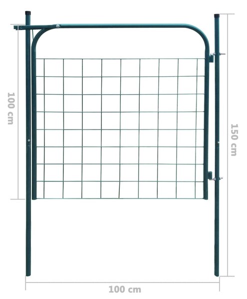 VidaXL Πόρτα Περίφραξης Κήπου Πράσινη 100 x 100 εκ