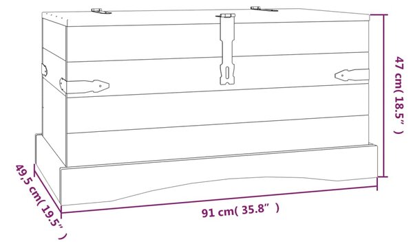 VidaXL Μπαούλο Μεξικάνικο Στιλ Corona 91 x 49,5 x 47 εκ. Ξύλο Πεύκου