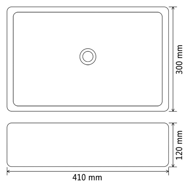 VidaXL Νιπτήρας Λευκός 41 x 30 x 12 εκ. Κεραμικός